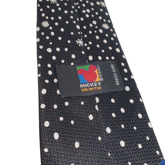 Vintage Disney Mickey Unlimited Snowman Holiday Necktie With Donald Duck Goofy - Picture 4 of 6